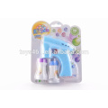 Wholesale Blue bubble gun with light,plastic bubble gun toys with two bottles bubble water